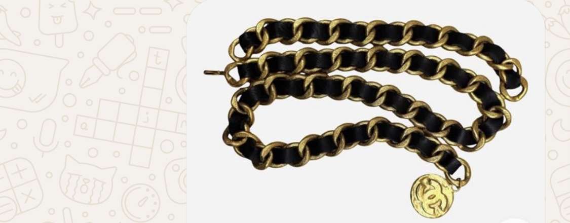 CHANEL CINTURON VINTAGE DE CUERO Y CADENA MASISA  - Imagen 3