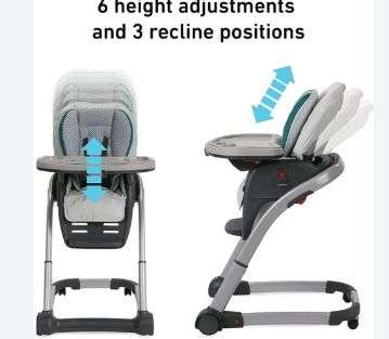 La Graco Blossom 6-in-1 es una silla de comer convertible diseñada para adaptarse al crecimiento de tu hijo 