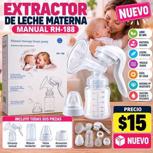 Extractor de Leche Materna Manual RH-188 Nuevo – B/.15