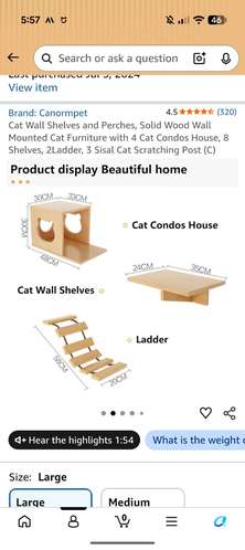 Estantes de pared para gatos (set de 3)  - Imagen 5