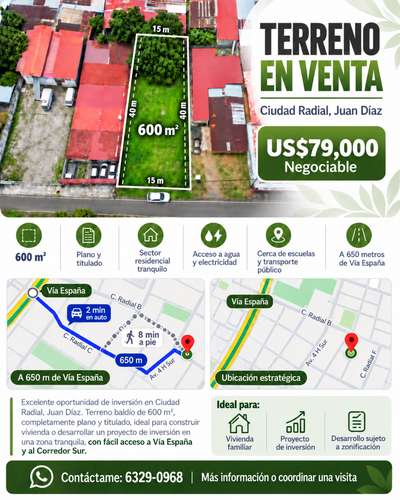Terreno grande en la ciudad, Juan Díaz 