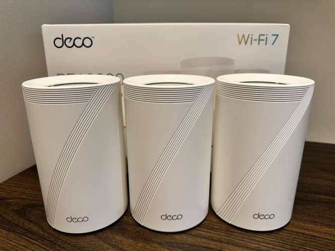 TP-Link Deco 7 Pro (BE63) – Sistema Wi-Fi 7 Mesh, pack de 3 – Como nuevo