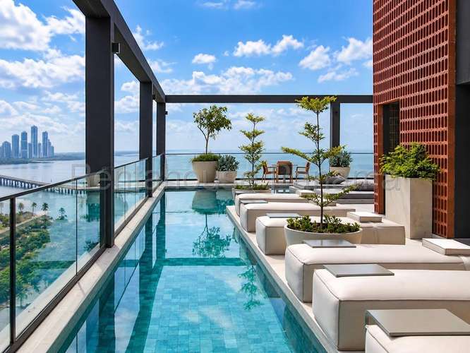 Apartamento moderno de 1 dormitorio en Panamá Provincia con vista al mar y piscina