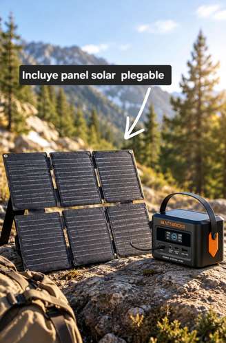 Banco de energia comoacto para viajero incluye panel solar 