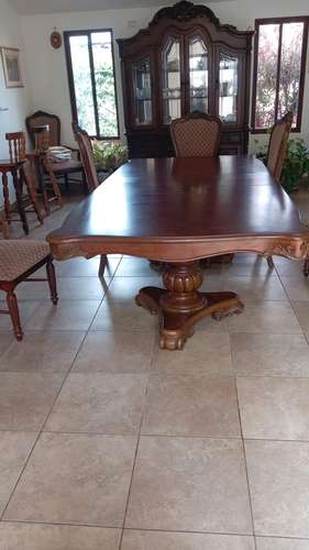 Solid wood dining set 10 chairs + Gabinet 