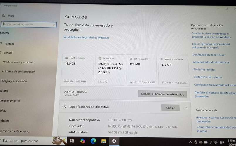 Vendo laptop Dell E7470.