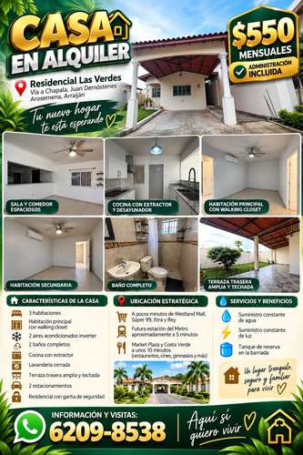 CASA para ALQUILER en Arraiján, Vía Chapala, Residencial Las Verdes PANAMÁ OESTE - Imagen 20