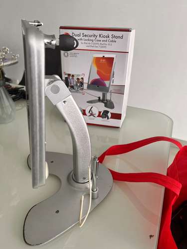 Soporte de seguridad para iPad + impresora térmica – $120