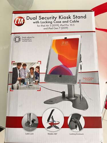 Soporte de seguridad para iPad + impresora térmica – $120