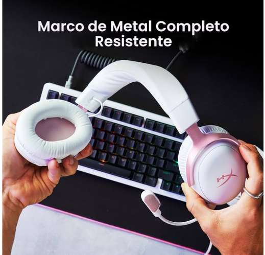 AUDÍFONOS GAMER HYPERX CLOUD III WHITE/PINK GAMING HEADSET "SON NUEVOS"