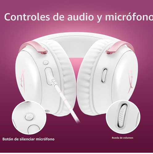 AUDÍFONOS GAMER HYPERX CLOUD III WHITE/PINK GAMING HEADSET "SON NUEVOS"