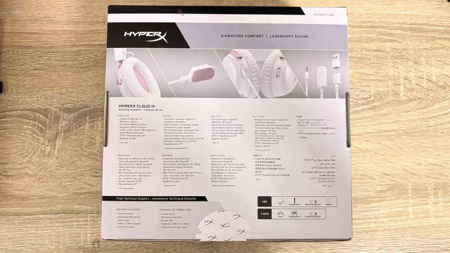 AUDÍFONOS GAMER HYPERX CLOUD III WHITE/PINK GAMING HEADSET "SON NUEVOS"