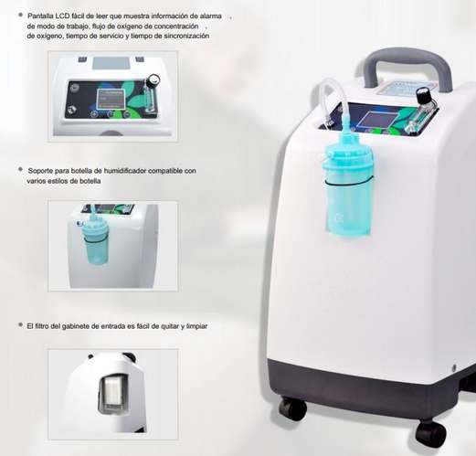 Respicare .... Concentrador de oxígeno de 5 litros - Oxígeno hasta 93% - Silencioso - Con pantalla LCD