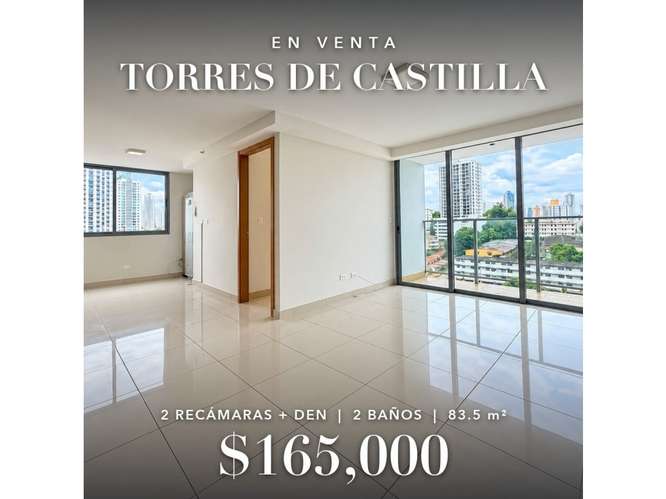 VENTA DE APARTAMENTO EN PH TORRES DE CASTILLAS,2REC+DEN, NEGOIABLE
