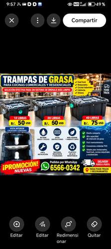 Trampas de grasa para restaurante y food truck 