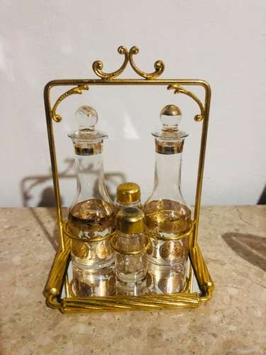 ALCUZA DE CRISAL PNTADA CON TINTA DE ORO.   - Imagen 3