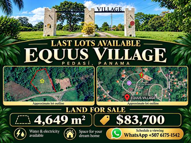 SE VENDE ULTIMOS LOTES EQUUS VILLAGE PEDASI 