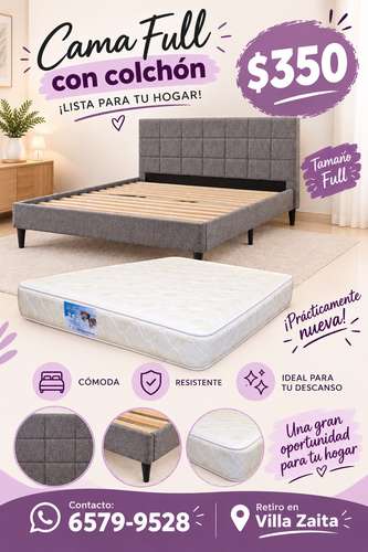 Cama y Colchón Full