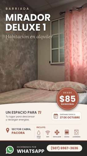 Habitación amueblada para ti que trabajas durante el día. Pma este, 