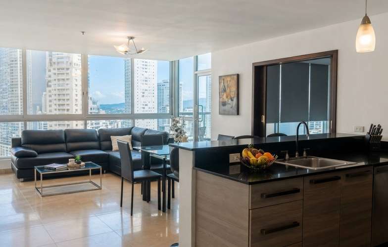! Apartamento en Avenida Balboa I amoblado I 2 Rec I con balcón y vista parcial al mar 
