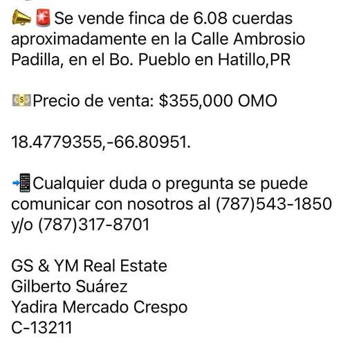  3 TERRENOS EN VENTA – CARRIZALES, HATILLO, PUERTO RICO     Más de 6 cuerdas de terreno en excelente ubicación.  O - Imagen 15