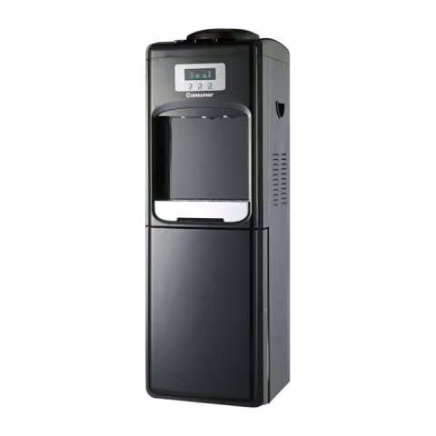 Dispenser de agua fría caliente de pie con heladera