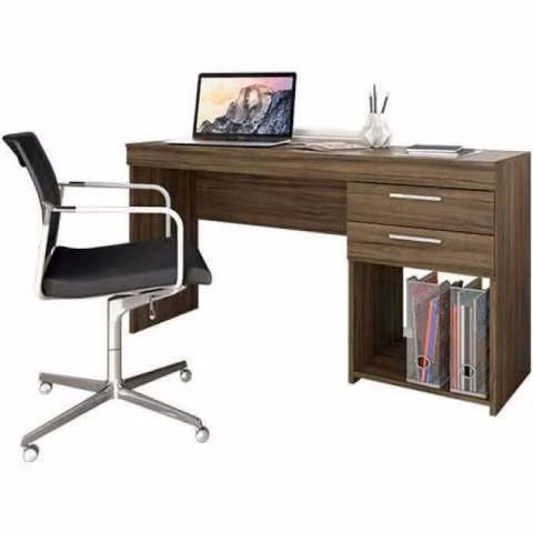 Escritorio con lámpara LED y silla giratoria