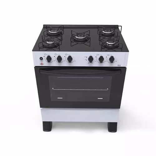 Cocina a gas Tokyo Bravo Glass negro 5 hornallas