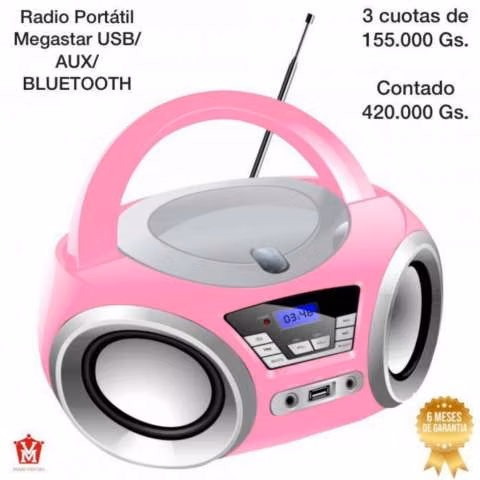 Radio portátil MegaStar usb aux bluetooth