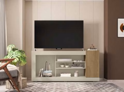 Rack para tv 50" goya off white/buriti - Imagen 2