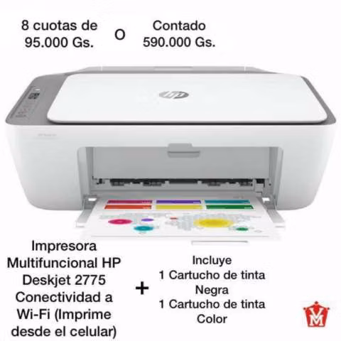 Impresora multifuncional HP Deskjet 2775 wifi imprime desde el celular
