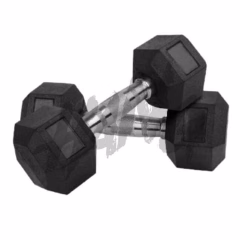 Mancuernas hexagonales engomadas en par de 15 kilos