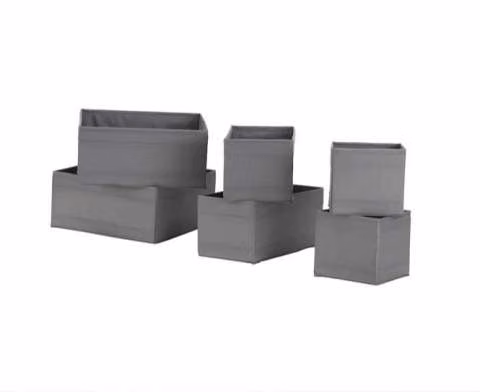 Cajas organizadoras pack de 6 gris oscuro cod. 2330
