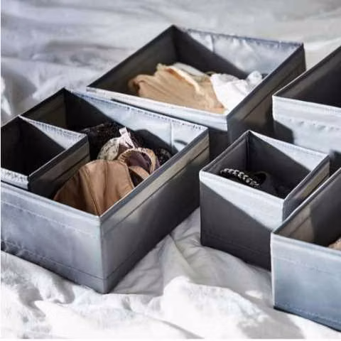 Cajas organizadoras pack de 6 gris oscuro cod. 2330