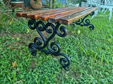 Banco de madera hierro fundido - Imagen 2