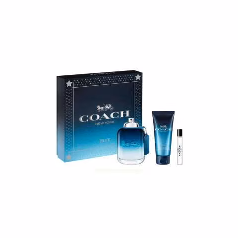 Coach blue masculino kit eau de toilette 100ml+shower gel+mini 7.5ml