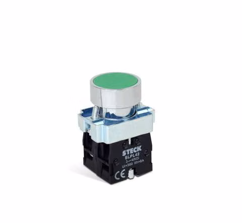 Cabezal p/puls. Marcha verde met. 22mm 1na - steck