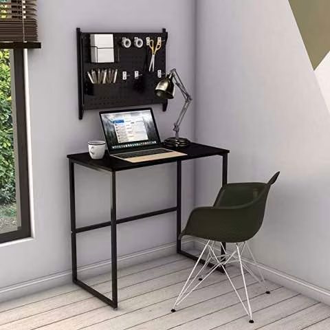 Mesa office estilo industrial Delin negro