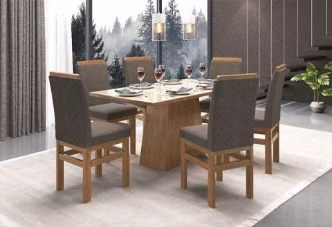 Mesa Zamarchi 140 con 6 sillas