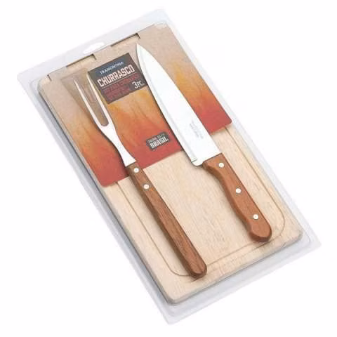 Juego para asado tramontina dinamic con tabla 3 pzas