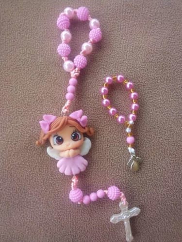 Personalized Rosary in Cold Pucelain