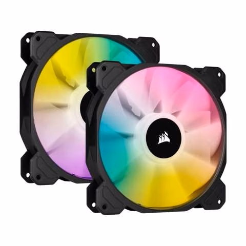 Kit ventilador PWM Corsair SP140 rgb Elite x2 negro