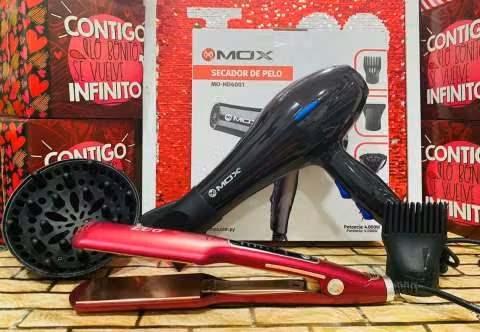 Planchita Luo y de regalo secador de pelo Mox con difusor con 2 picos
