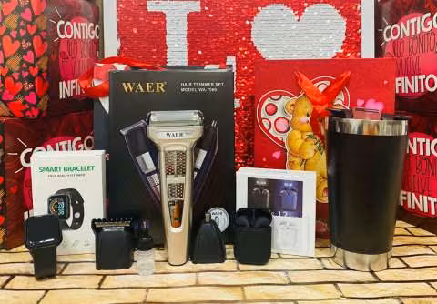 Super combo reloj smart d20 auricular inalámbrico afeitadora 3 en 1 Waer vaso térmico con tapa - Imagen 3