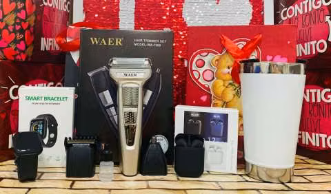 Super combo reloj smart d20 auricular inalámbrico afeitadora 3 en 1 Waer vaso térmico con tapa