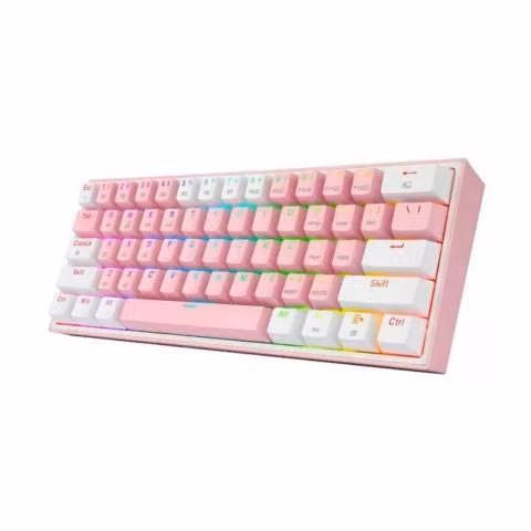 Teclado Mecánico Redragon Fizz Pro (Pink/White) - Ingles - Imagen 2