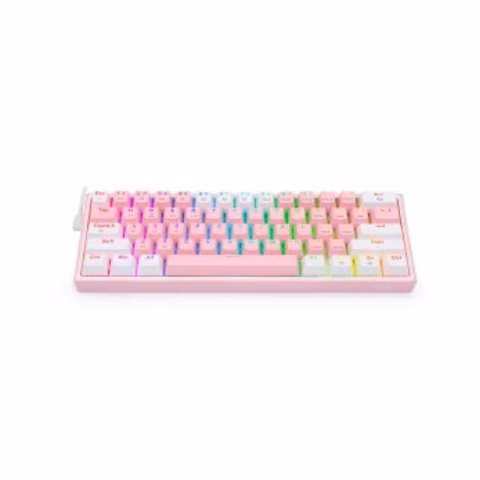 Teclado Mecánico Redragon Fizz Pro (Pink/White) - Ingles - Imagen 3