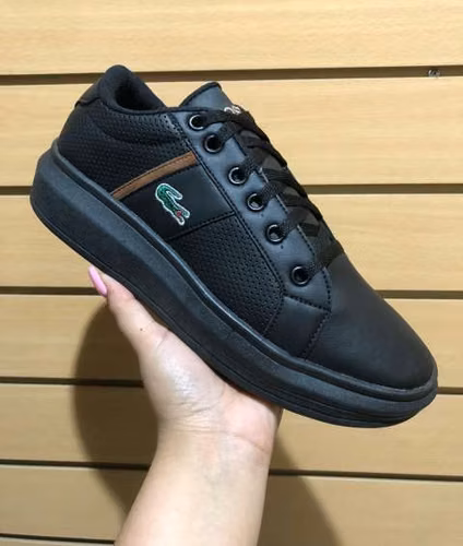 Calzado Lacoste para caballero en negro blanco y marrón - Imagen 3