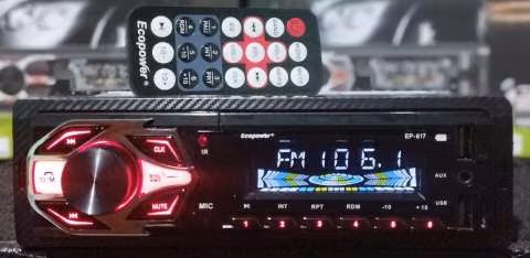 Autorradio Ecopower Ep-617 multicolor bluetooth doble usb