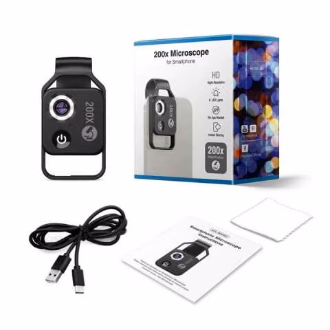 Mini Microscopio digital para smartphone aumento 200X - Imagen 2